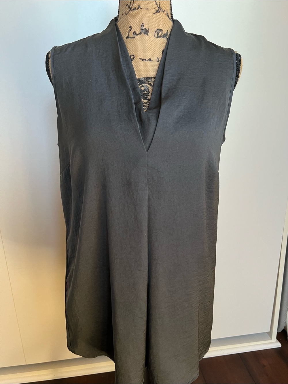 CAbi Slate Gray Sleeveless V-Neck Tunic Style #3786.